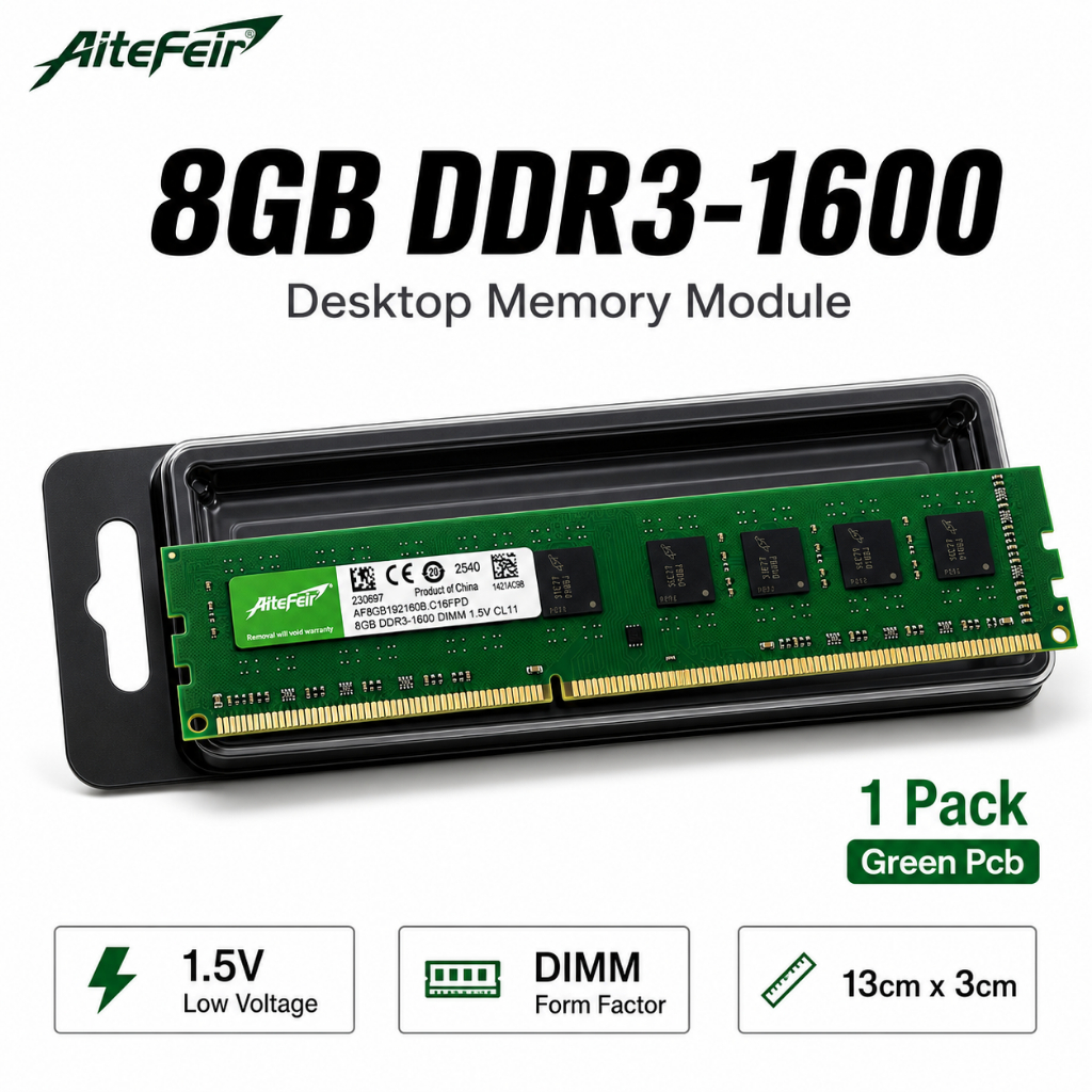 AiteeFeir 8GB DDR3 1066 1333 1600 1866 MHz RAM Memória De Desktop 1.5V DIMM 240Pin Para Intel AMD Computador Mainboard A