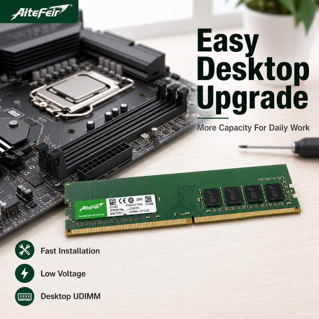 Aiteefir 4GB 8GB DDR4 2666MHz RAM Memória De Desktop 1.5V DIMM 240Pin Para Atualização Da Placa Principal Do Computador 