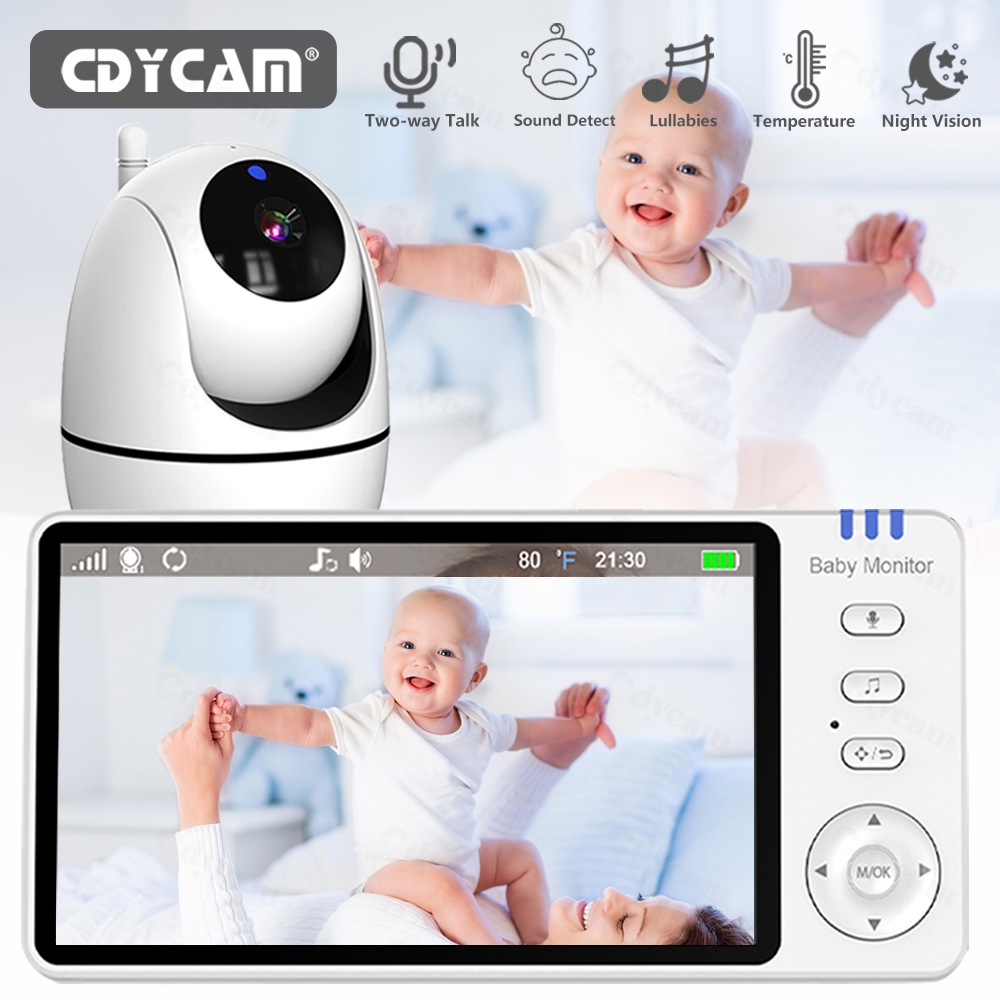 Baby Monitor Baba Eletrônica Com Monitor Visão Noturna Bidirecional Áudio Sensor de Temperatura Monitor Infantil