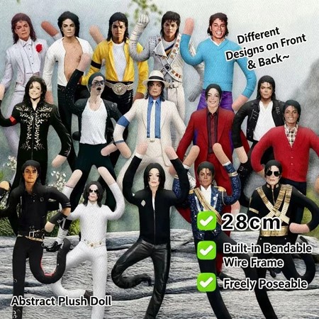 【pronto para enviar】boneco michael jackson michael jackson pelúcia boneco Boneca de algodão de 28 cm