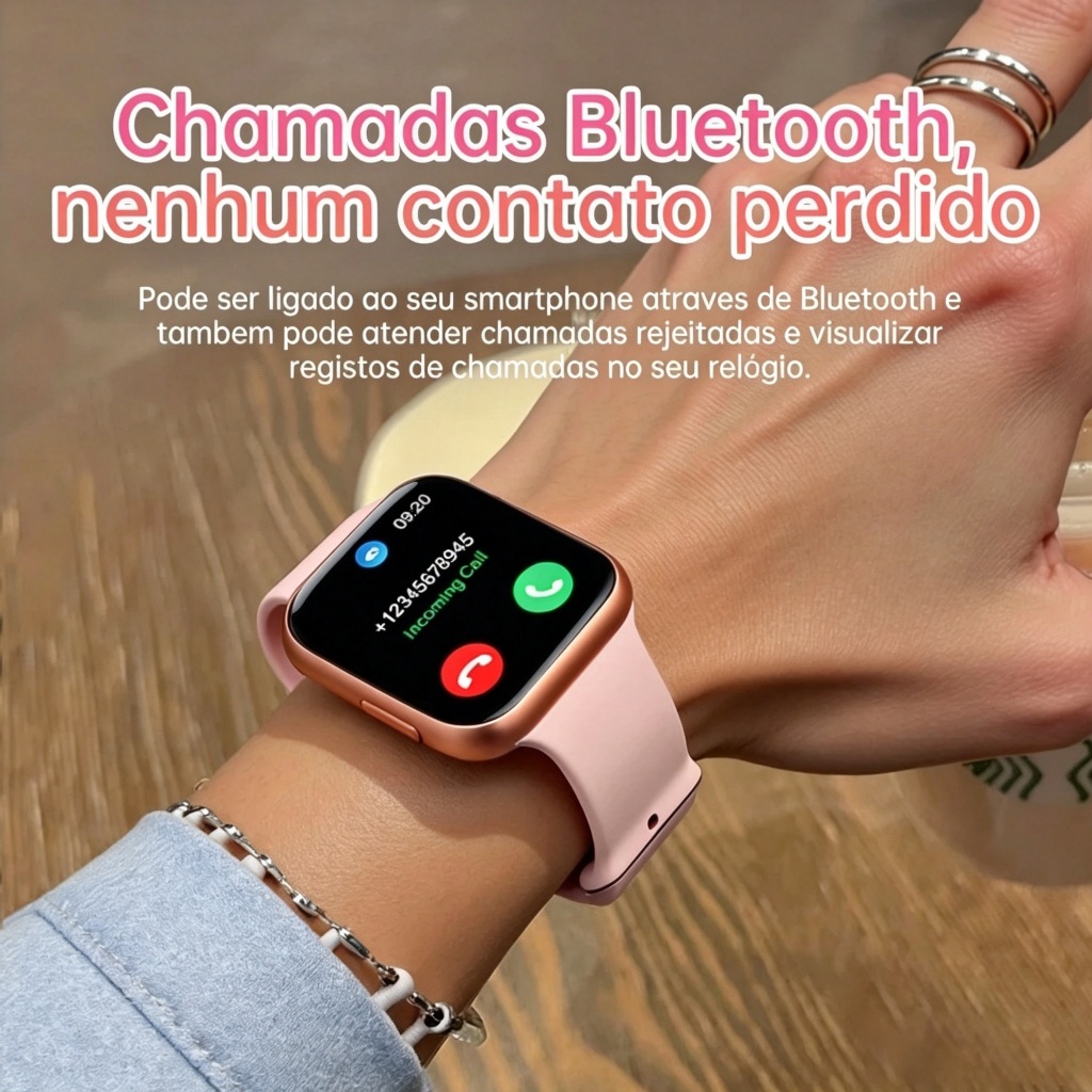 Relógio Inteligente Smartwatch Unissex Tela HD Bluetooth Chamada Monitor Saúde Esportivo Android iOS