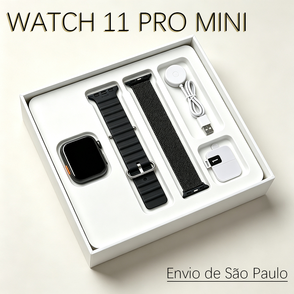 2026 Novo Smartwatch S11 Mini 38mm Unissex com Chamada Bluetooth Calculadora Pressão e Compatível Android/iOS