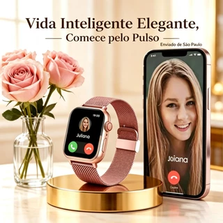 Smartwatch Feminino Relógio Inteligente Tela 2.08 Polegadas Bluetooth Sem Fio Esporte Cardíaco Sono 