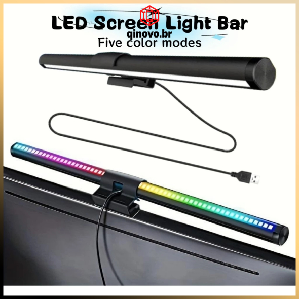 Luz de Tela RGB para Monitor com Toque, Iluminação de Jogos e Proteção para Olhos