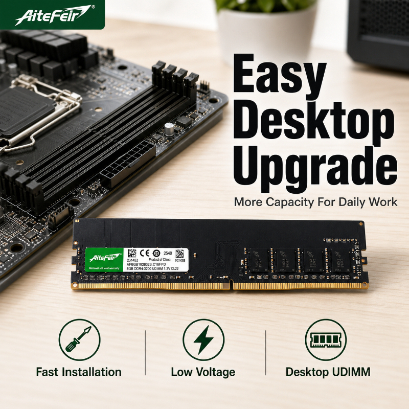 Aitefir 8GB DDR4 3200MHz RAM Memória De Mesa 1.2V DIMM Interna De Computador Para Jogos De PC De Alto Desempenho