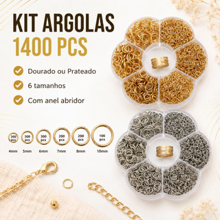 Kit De Argola Elo Metal Materiais Para Fazer Joia 1400pcs