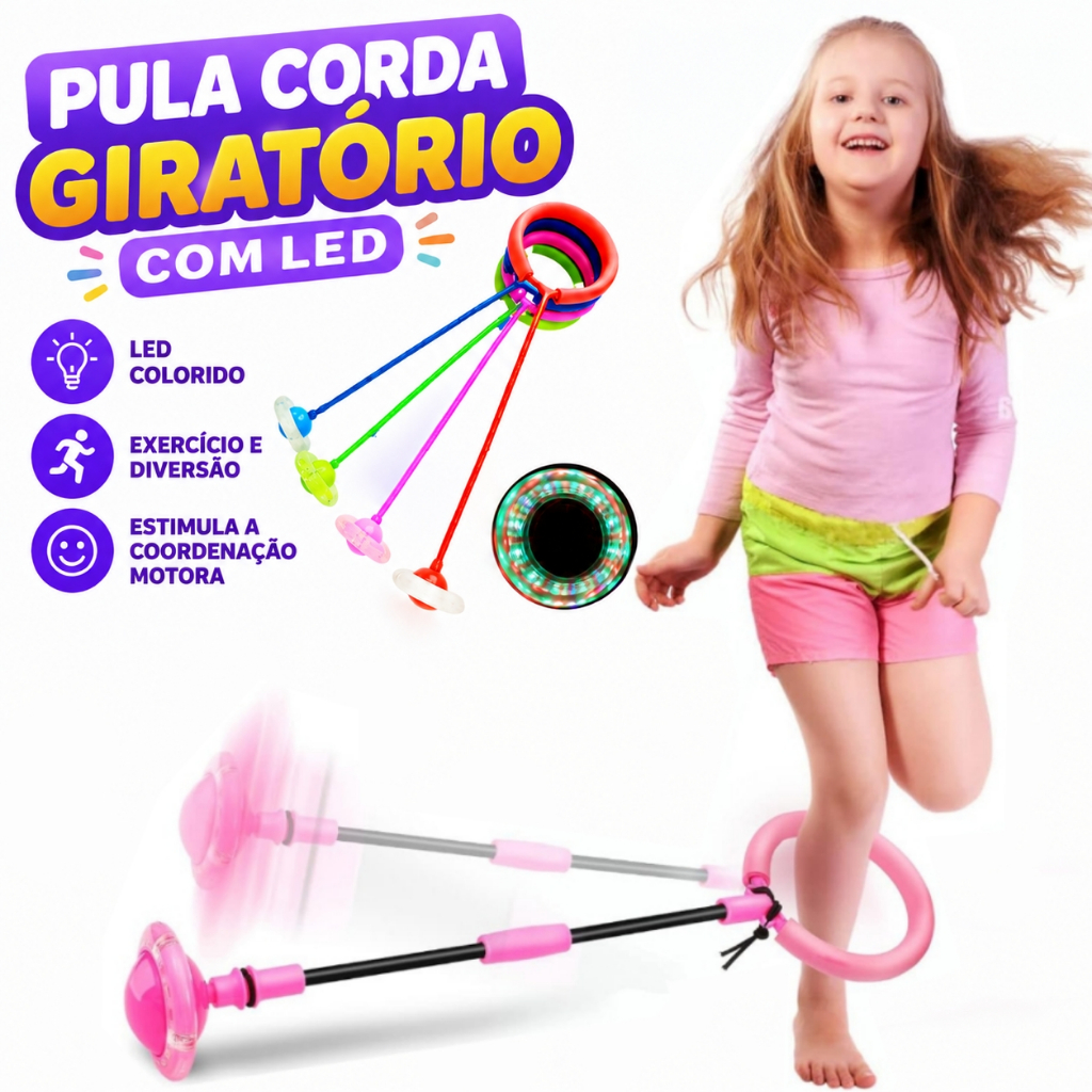 Pula Corda Giratório Com Led Gira Pula Corda LED Pisca/Pisca Brinquedo Infantil Pula Corda Exercício