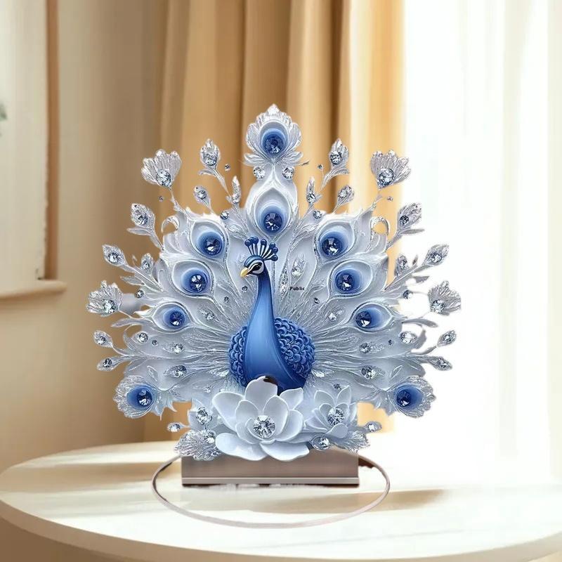 Decoração Pavão Figura Para Escritório Presente De Inauguração De Mesa Ornamento