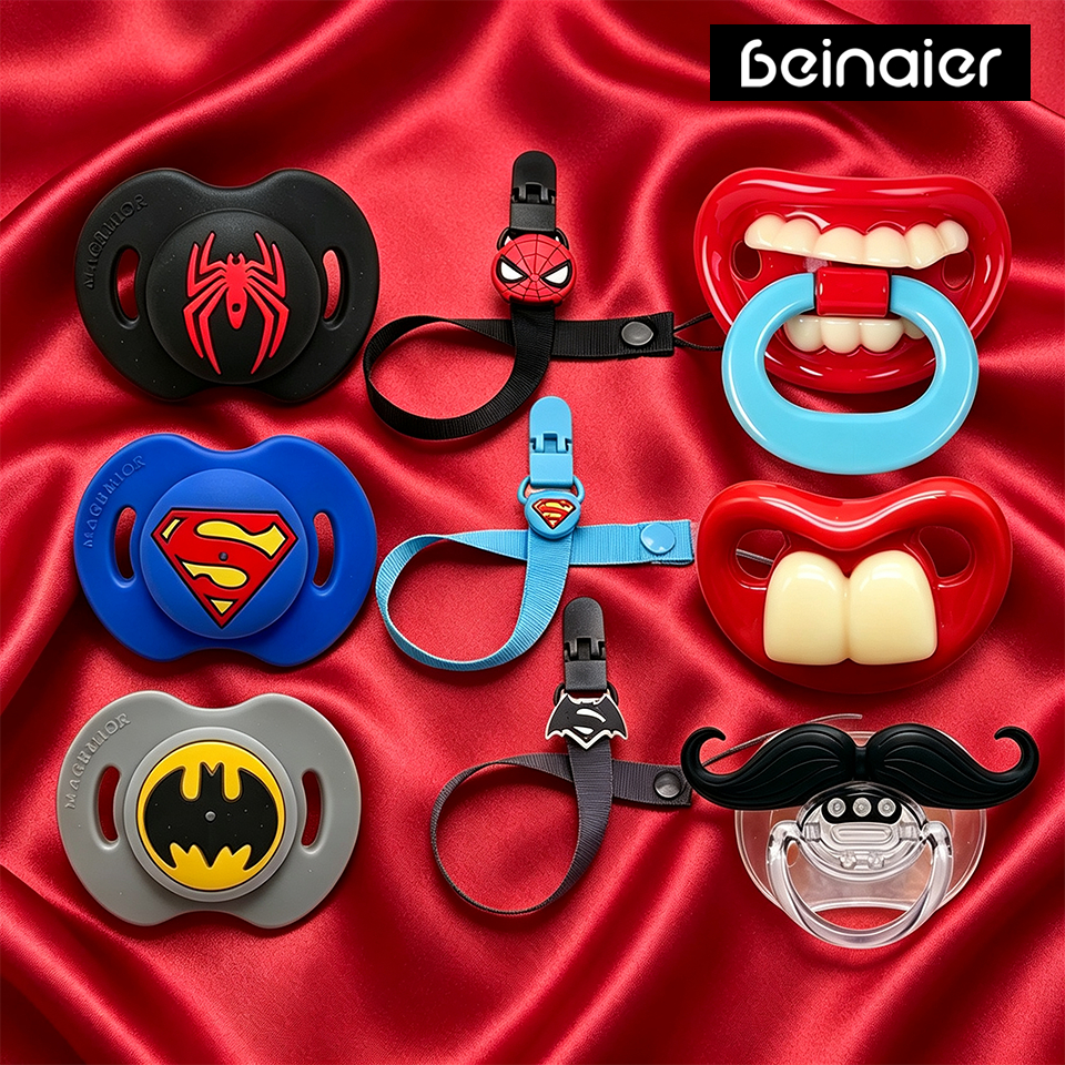 Kit Chupeta de Silicone para Bebê Barba - Design Divertido e Livre de BPA