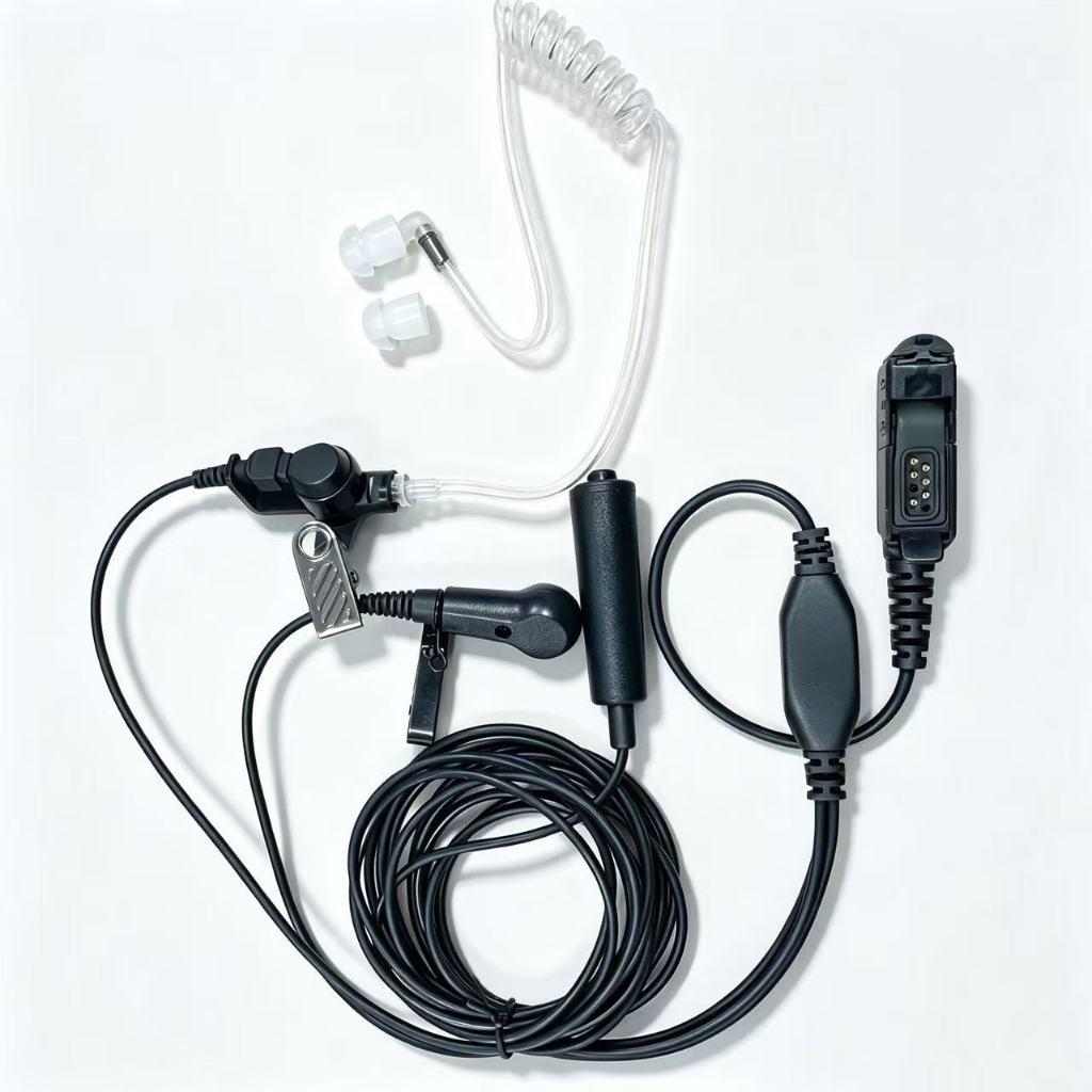 Tubo Acústico Walkie Talkie Fone De Ouvido De Vigilância PTT Mic Headset Compatí