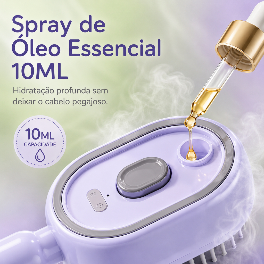 Pente elétrico de massagem para cuidados com os cabelos Pente de Spray de óleo essencial 10ML Armazenamento Armazém líqu — imagem 2 de 2