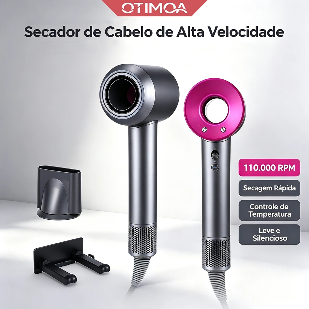 Secador De Cabelo 220V Lônico Profissional 110,000 RPM 60dB Para Salão E Doméstico Envio Local
