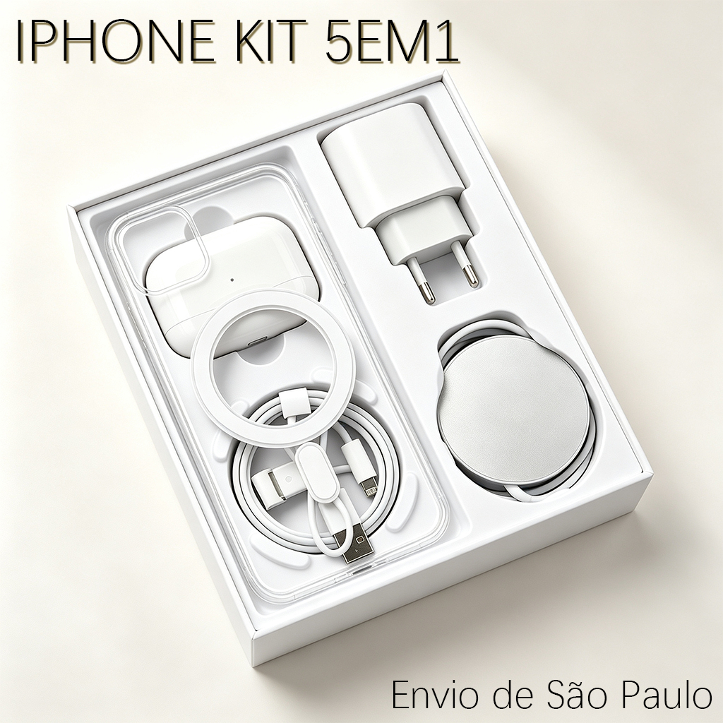 Novo Kit iPhone 5 Em 1 MagSafe Cinco Peças/Capa De Telefone/Cabo De Dados/AirPod