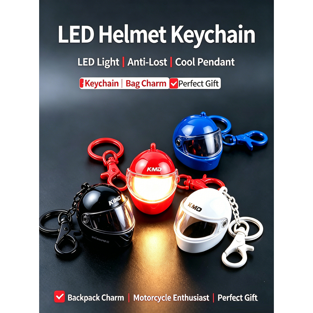 Chaveiro Rastreador Anti-Perdido Mini Lanterna LED Pingente para Capacete Moto