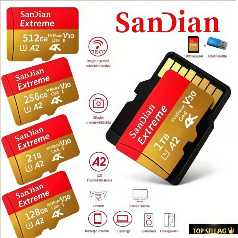 SanDsk Extreme Micro SD 128GB 64GB 256GB 512GB 1T SDXC V30 A2 U3 4K TF Memory Card for Rog Ally Steam Deck Switch Camera