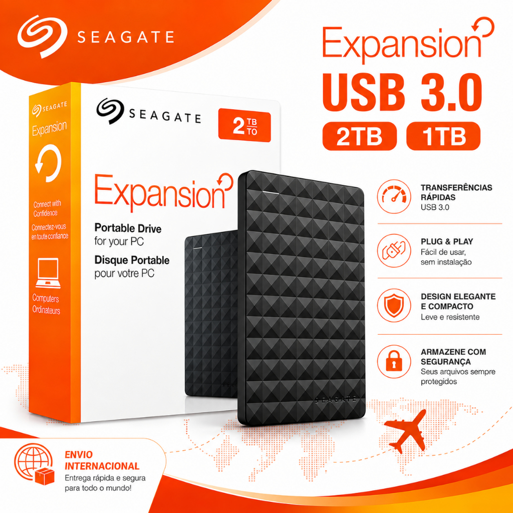 Seagate Expansion HD Externo Original 1TB 2TB 4TB USB 3.0 Portátil para Computador