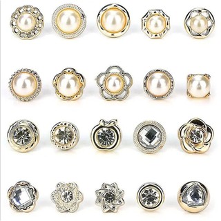 20 Peças Broche Pin Botton Para Roupa Sortidos Pérola e Strass Acessórios Femininos