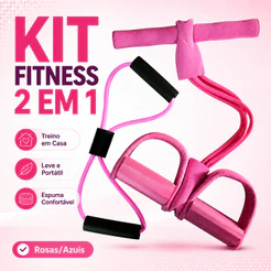 KIT 2 Elástico Extensor Para Exercícios Em 8 + Aparelho Fitness Para Abdominal Ginastica
