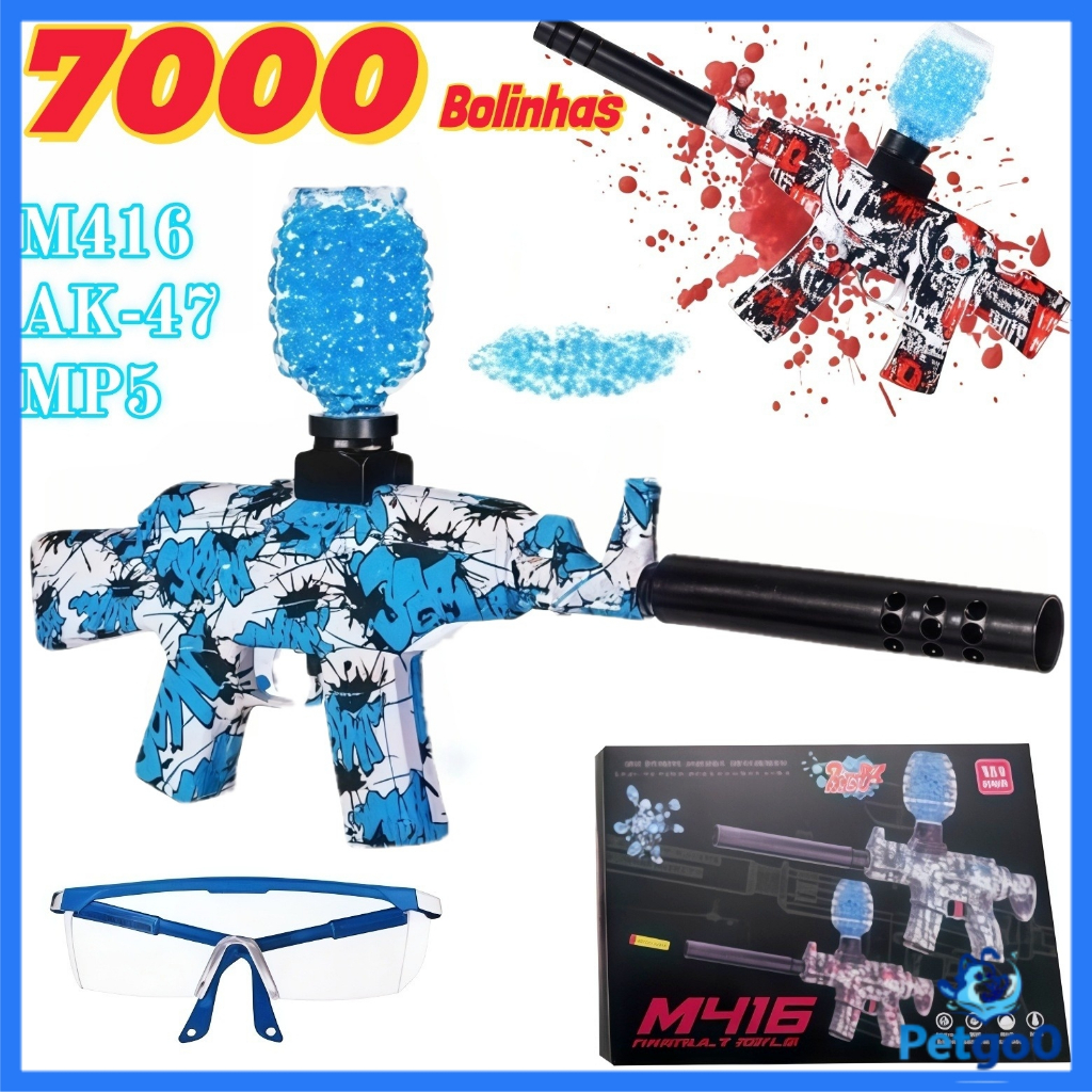 Equipamento Tático de Lazer Adulto Lançadora AK47/M416/MP5 de Gel Elétrica para Aventuras ao Ar Livre Com Bolinhas