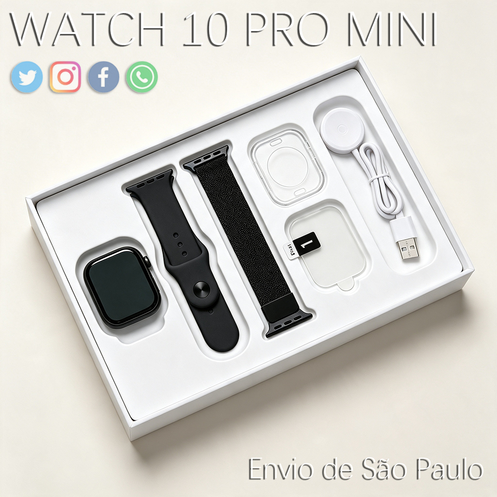 2026 Novo Smartwatch S10 Mini com Pressão Chamada Bluetooth Calculadora Impermeável e Compatível Android/iOS