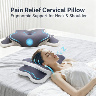 Travesseiro De Orelha Grande Para Suporte cervical , Espuma Viscoelástica Com Rebote Lento E Núcleo De Pressão zero