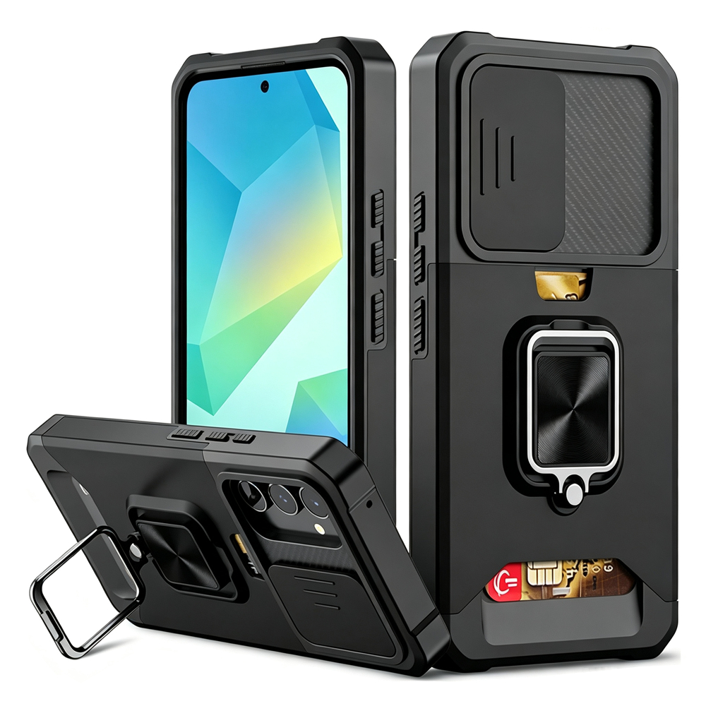 Caso rígido resistente a choques com suporte e slot Para Galaxy A57 A37 A27 A17 A16 A26 A36 A56 A15 A35 A55 A18
