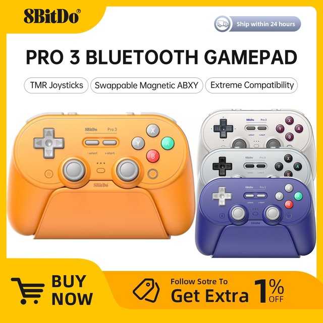 8BitDo Pro 3 Controlador De Jogo Bluetooth Gamepad Sem Fio Com Joysticks TMR Para NS Nintendo Switch 2 , PC Windows , AN