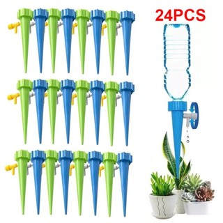 Kit Com 12/24 Gotejador Irrigador Acoplável Em Garrafa Pet Jardim Dosador Vaso Em Garrafa
