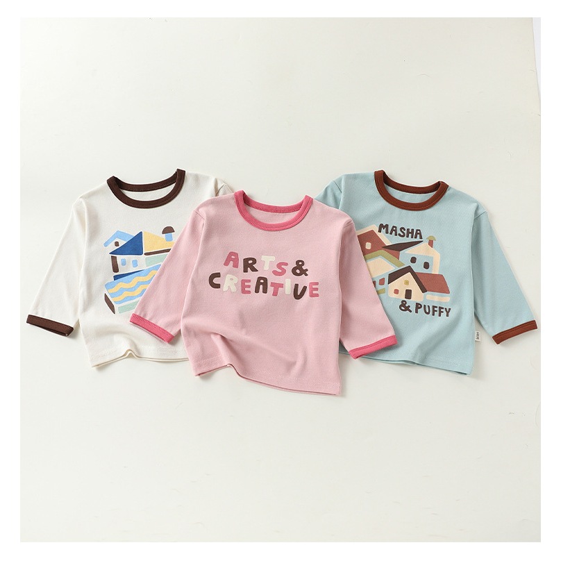 Ins estilo roupas de bebê puro algodão primavera outono masculino feminino bebê de manga comprida estilo ocidental bebê 