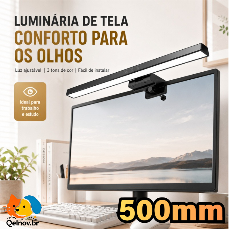 Led Bar Light for Gaming Monitor, Anti-Glare, 3 Colors, Adjustable Brightness, Lightbar for PC,50cm, Type-C