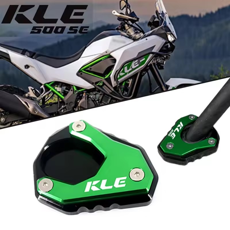 Motocicleta CNC Kickstand Pé Suporte Lateral Extensão Almofada Placa De Ampliar Para KAWASAKI KLE500 KLE 500 2026
