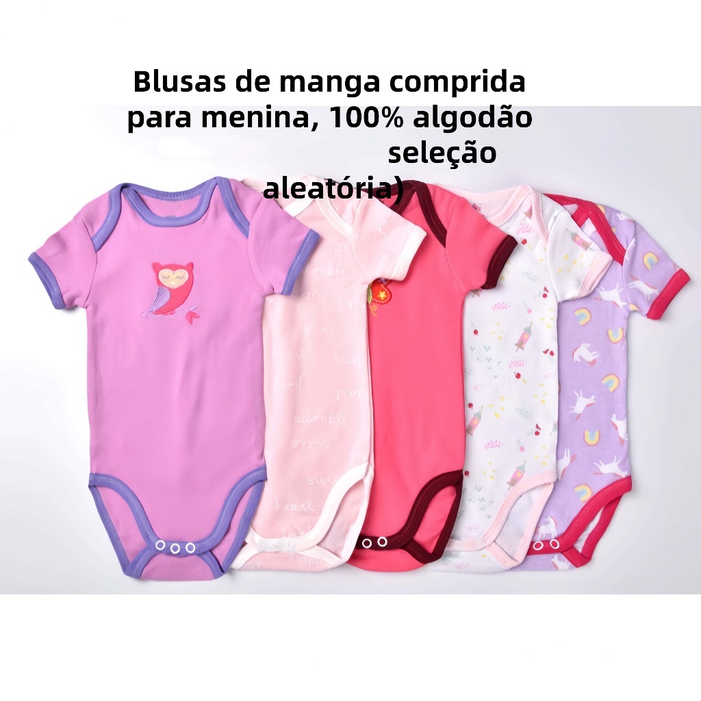 Lucky baby Super Promoção Conjunto 10 Bodies 100% Algodão Premium Bebê Unissex Manga Curta Estampas Variadas