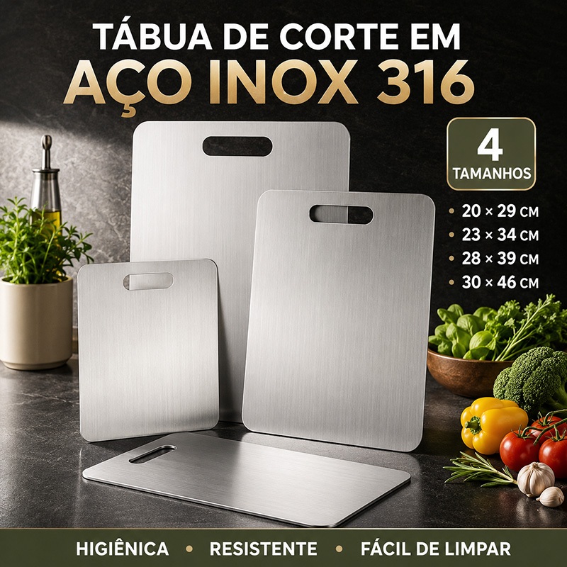 Tábua de Corte Cozinha Aço Inoxidável 316 Espessada Antibacteriana À Prova de Mofo