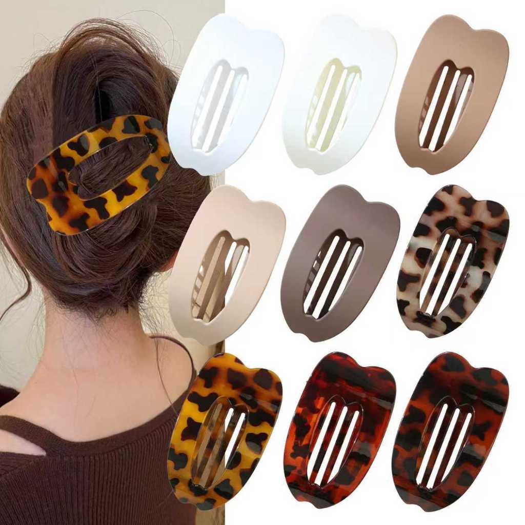 Grampos De Cabelo Bico De Pato Para Mulheres , Design De Garra Plana , Cor Sólida , Casual Elegante Cabelos Grossos Ou F