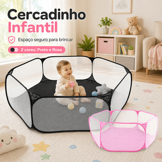 Cercadinho Infantil Hexagonal Desmontável Dobrável Para Bebês Chiqueirinho