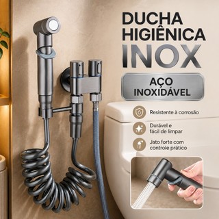 Ducha Aço inoxidável higiênica banheiro Duas Saídas De 1/2 Mm Com Registro Conjunto De Pulverizador