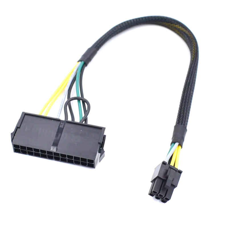 Cabo Adaptador De Alimentação ATX 24 Pinos Para 6 PSU De 30 Cm Placa-Mãe DELL Optiplex 3650 3040 7040