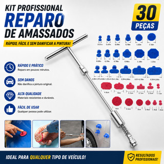 Kit de Repuxadeira Amassados de Carro Alumínio T-Shaped e 30 Ventosas