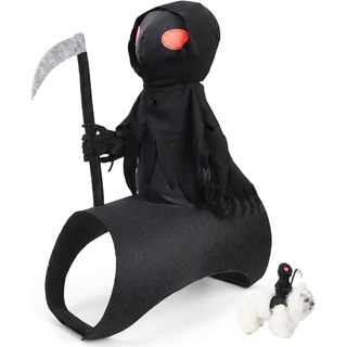 Fantasia De Cavaleiro Grim Reaper De Halloween Para Cachorro Com Fita Mágica , 3D , Roupa De Cosplay Pequena , Média E G