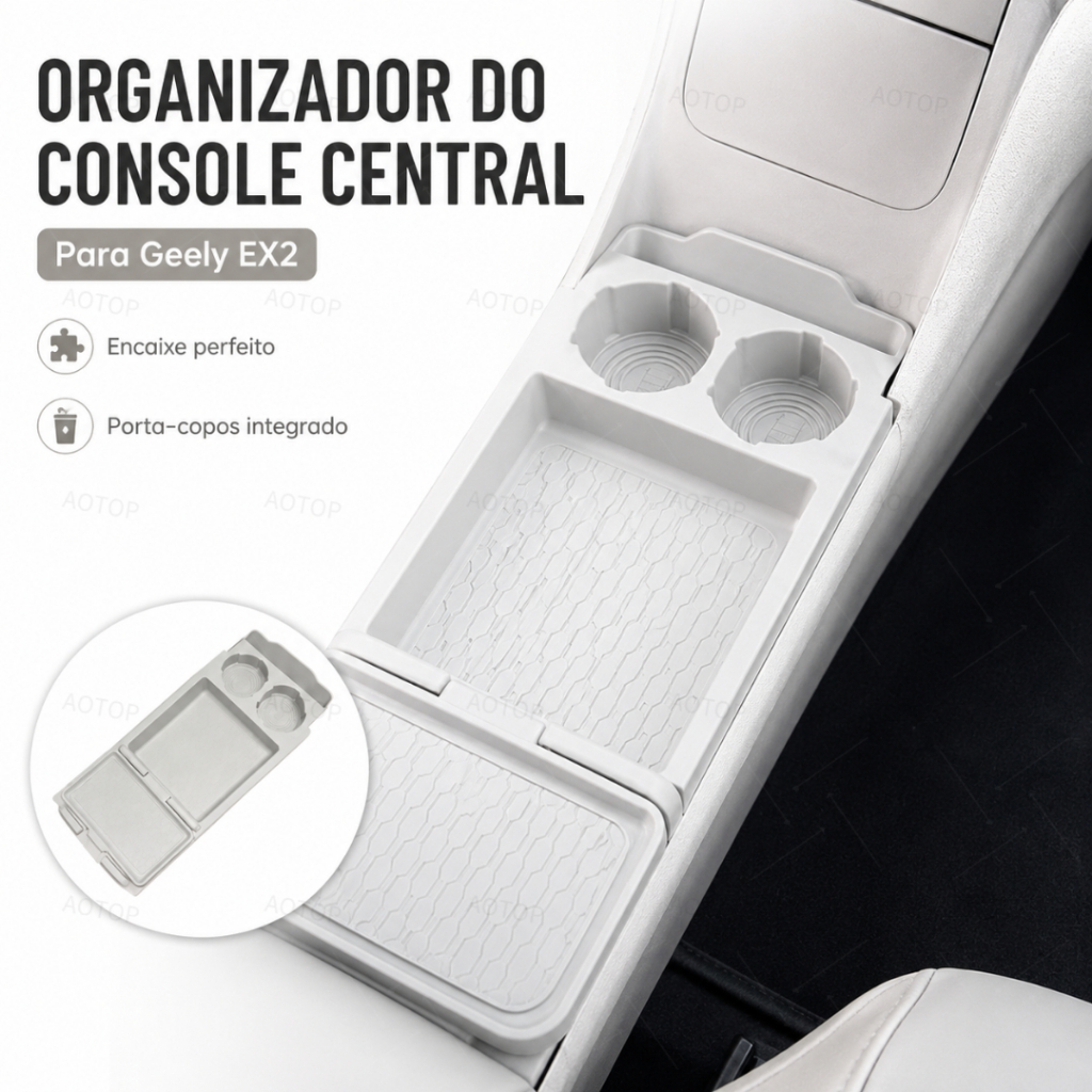 Organizador Inferior do Console Central Para Geely EX2 Caixa de Armazenamento em Silicone Acessórios Internos