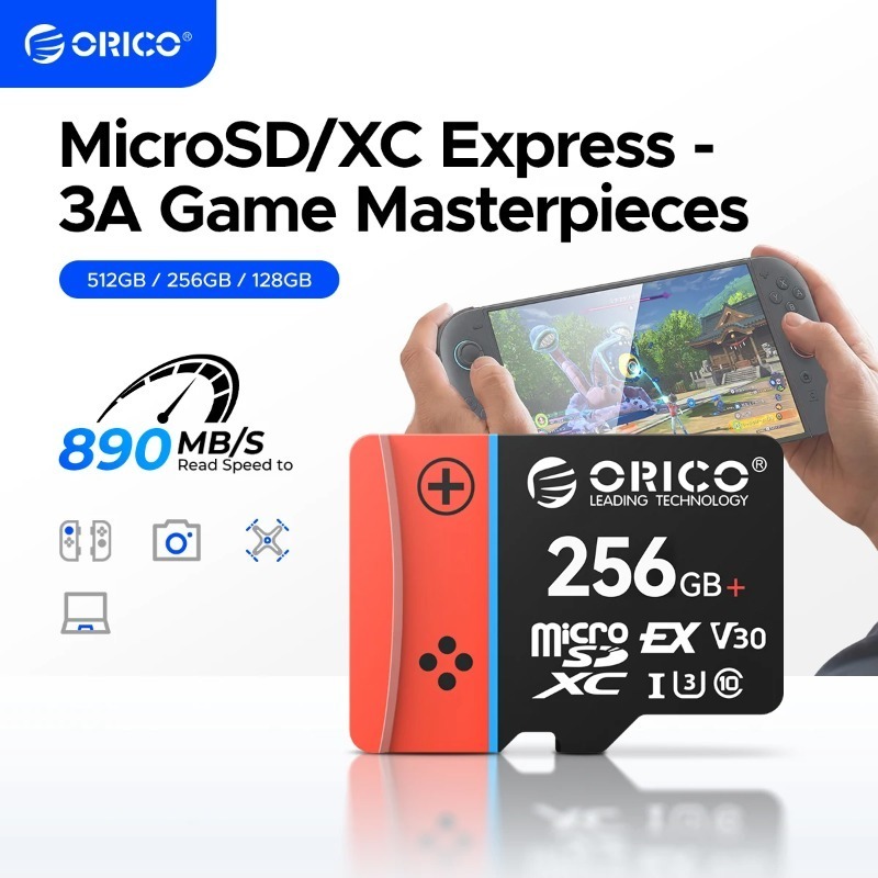 Cartão De Memória ORICO microSD Express Para Nintendo Switch UHS-I , C10 , U3 , V30 , Full HD , 4K 2 E Steam Deck Gaming