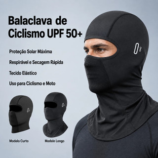 Touca Ninja Balaclava Proteção Solar UV50+ Respirável Com Furo Para Óculos Ciclismo Moto