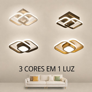 Luminária De Teto Led Decoração Minimalista Moderno Pendente Lustre Plafon para Sala Quarto Ceiling Light 3 em 1