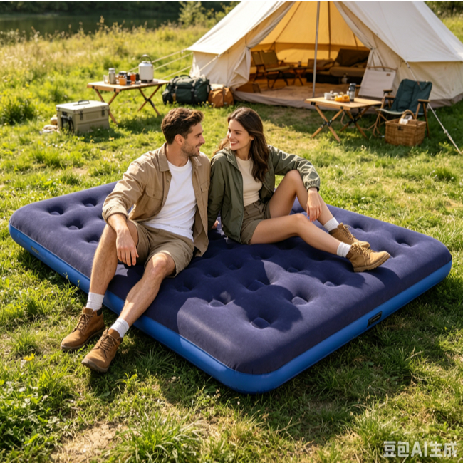 Colchão Inflável Casal Multiuso 191x137x22cm Chega de Dormir Mal Fora de Casa Suporta Até 300kg