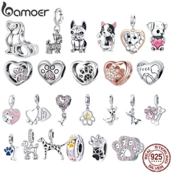 Bamoer 925 Prata Esterlina Charme Grânulo Cão Garra DIY Para Pulseira Pingente Jóias Presente