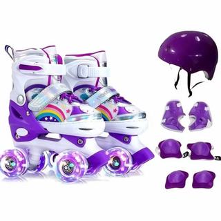 Patins Infantil Ajustável - Rodas LED Kit Proteção