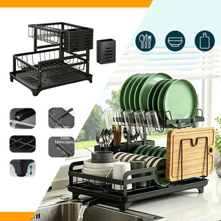 Escorredor de Louças Rack Aço Carbono Organizador Preto