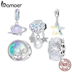 Bamoer S925 Pulseira Com Pingente De Oceano E Série De Amor/Contas/Acessórios De Moda