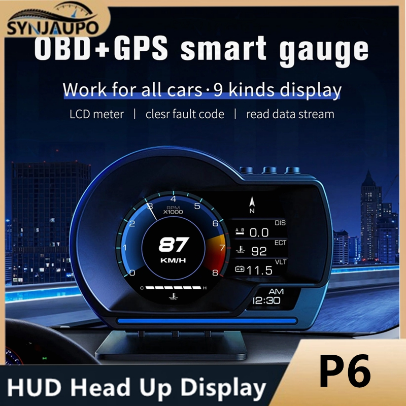 P6/A401 Carro OBD2 GPS Inteligente Computador A Bordo Head Up Display 20 Funções Luz Ambiente Condução Dados Digitais Pa