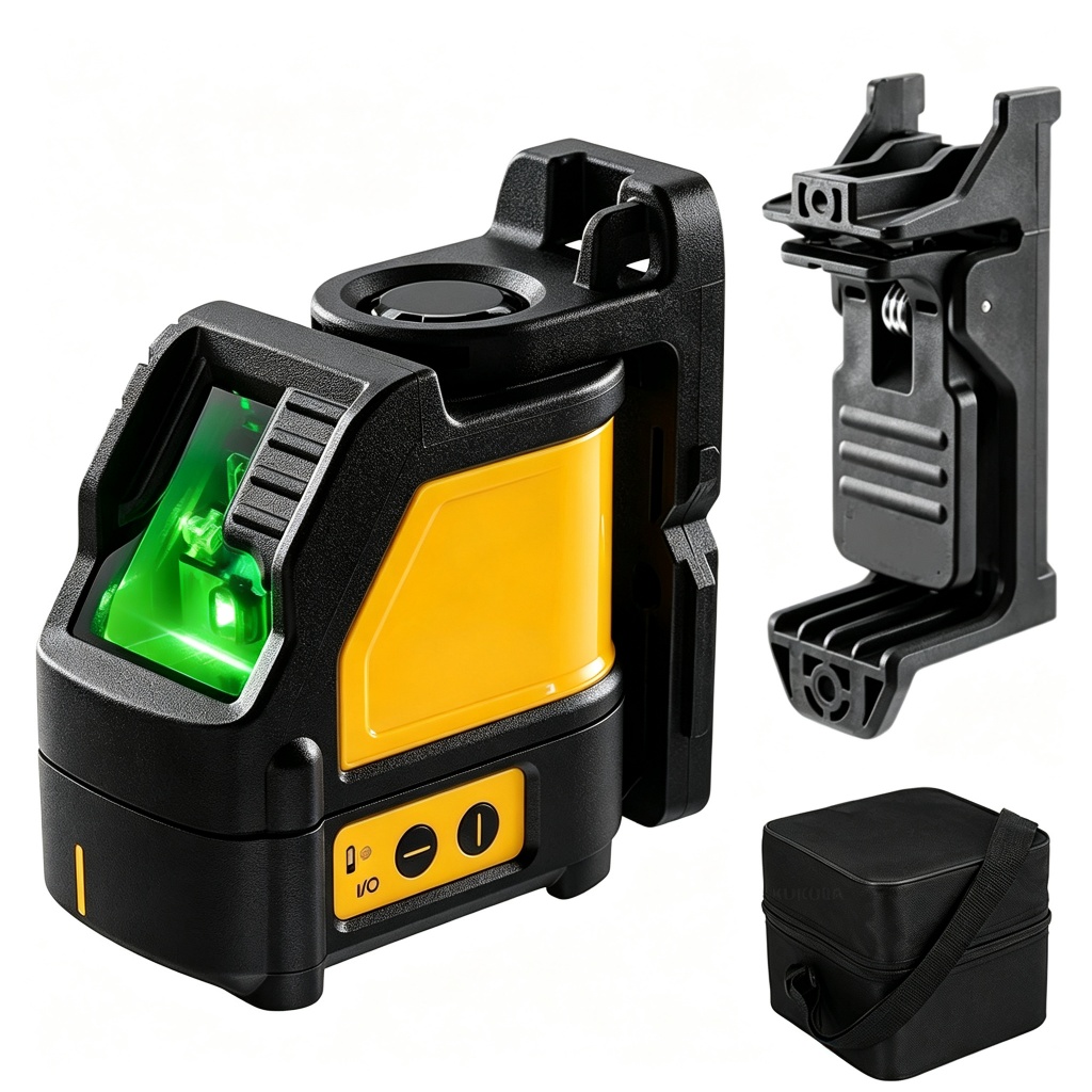 Nível De Laser De Linha Verde De 50m , Alta Precisão , 2 Linhas Cruzadas , Feixe Com Suporte